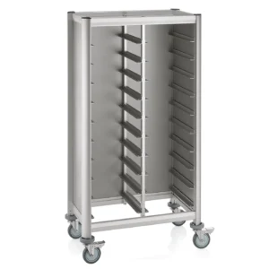Количка за тави DOUBLE MENSA 51 x 86 x В165 см сребристо